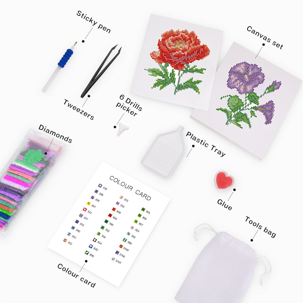 Mini-Colorful Lavender and Poppy