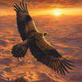 Golden Eagle Over Desert - Diamond Painting