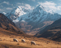 Peruvian Andes with Llamas - Diamond Painting