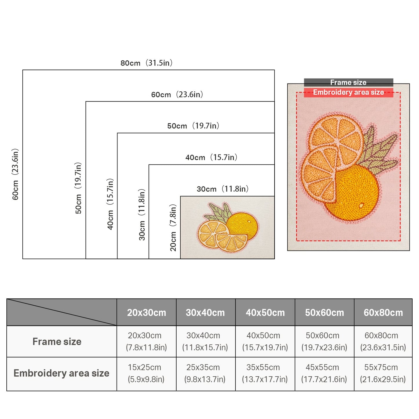 Fresh Oranges- Punch Needle