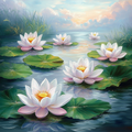 Lotus Pond - Diamond Painting