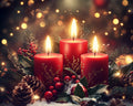 Set of Three Red Christmas Candles – Diamond Painting