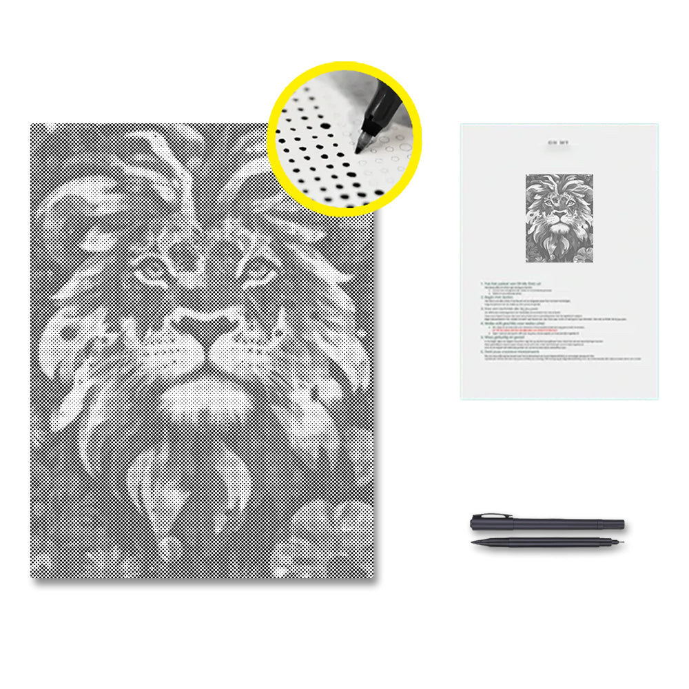 Lion with a Brave Heart - Dot Painting