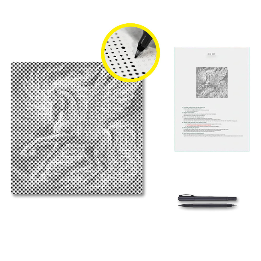 Pegasus With Glowing - Dot Painting