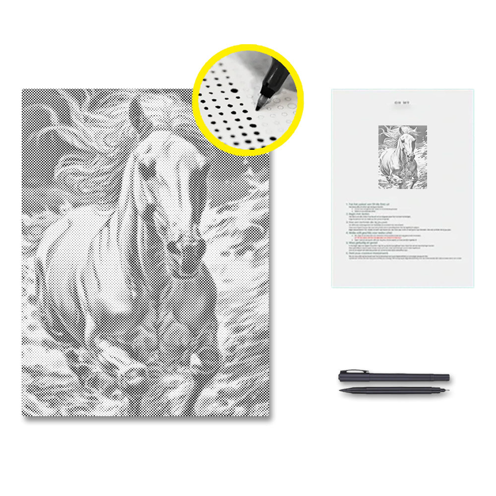 Majestic Running Horse - Dot Painting
