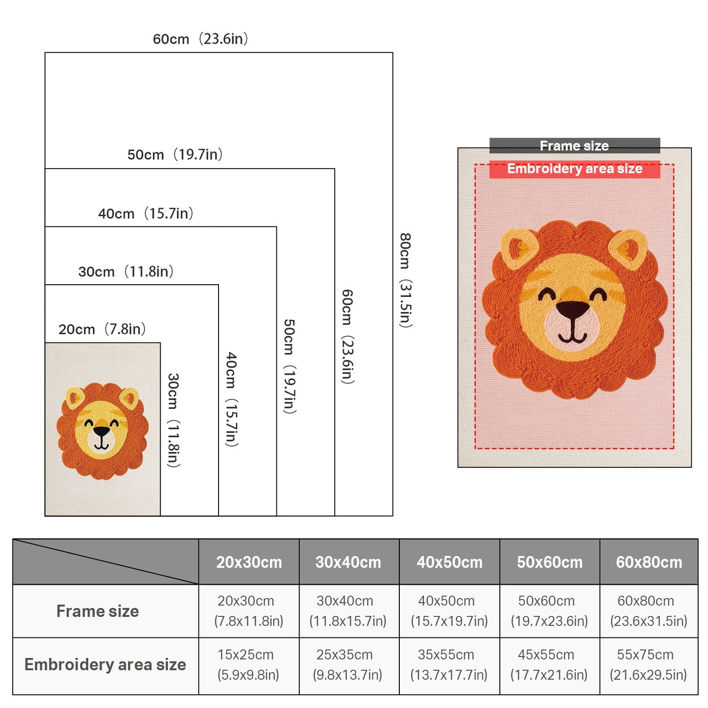 Lion's Face - Punch Needle