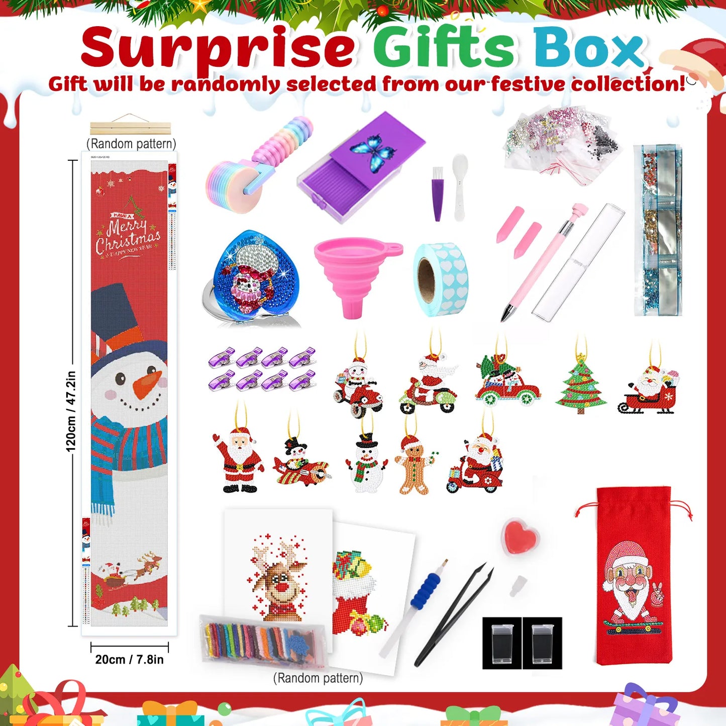 Diamond Painting Christmas Mystery Gift Box-Red-2