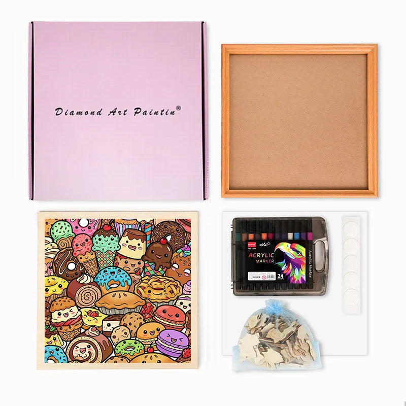 Snack Squad - Wooden Coloring Puzzle