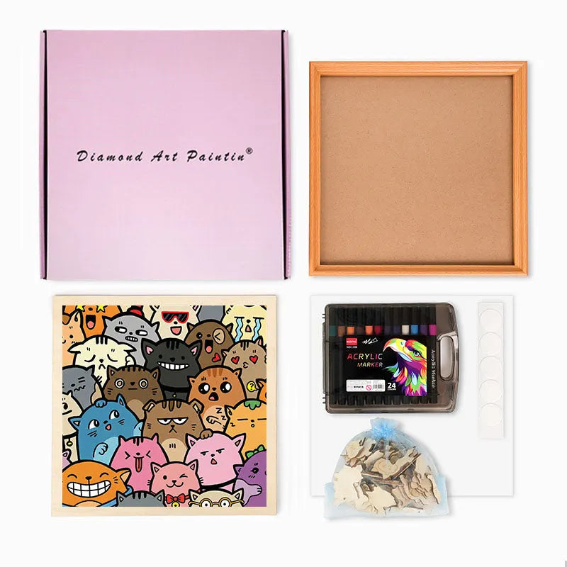 Weird but Cute - Wooden Coloring Puzzle