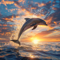 Dolphin Sunset - Diamond Painting