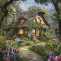 Enchanted Garden Cottage - Diamond Painting