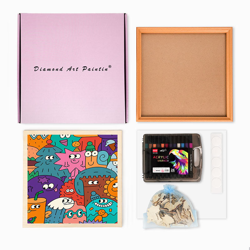 Faces of Things - Wooden Coloring Puzzle