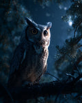 Owl in the Forest at Night - Diamond Painting