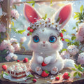 Cake Flower Rabbit - Diamond Painting
