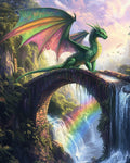 Emerald Dragon on Colorful Rocks – Diamond Painting