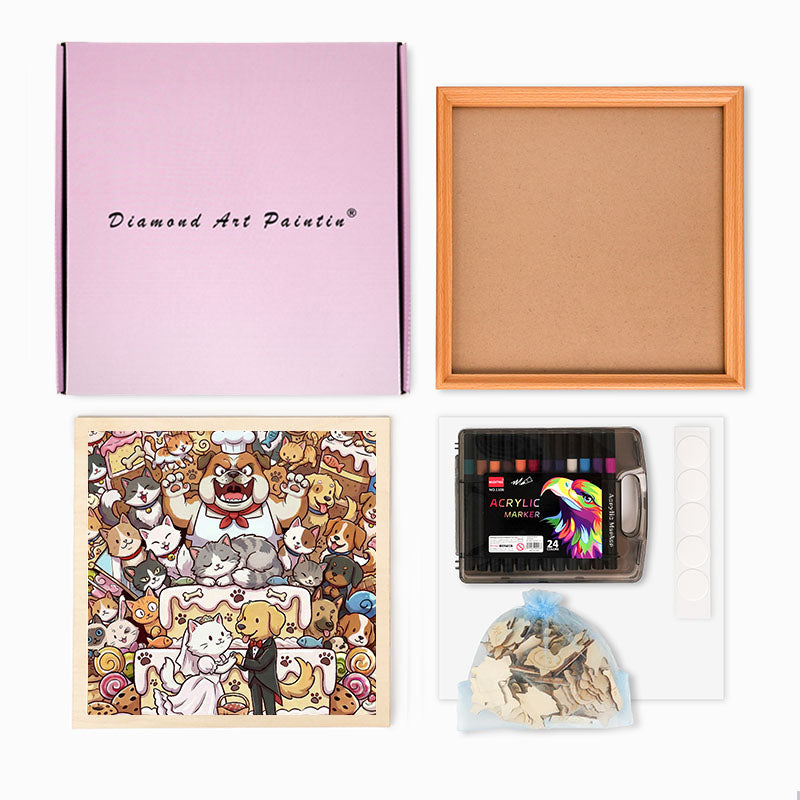 A Purr-fect Wedding - Wooden Coloring Puzzle