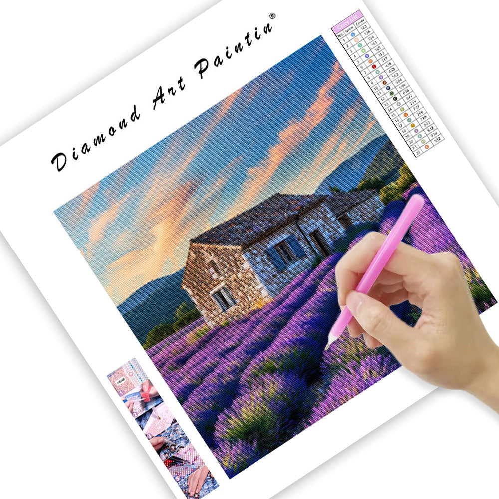 Lavender Cottage - Diamond Painting
