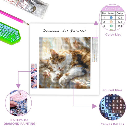 Sleeping Cat - Diamond Painting