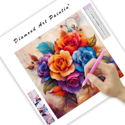 Intricate Floral Design - Diamond Painting
