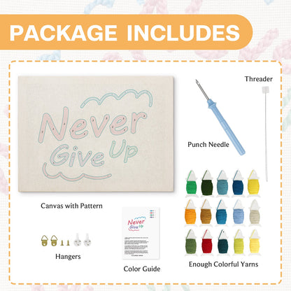 Never Give Up - Punch Needle