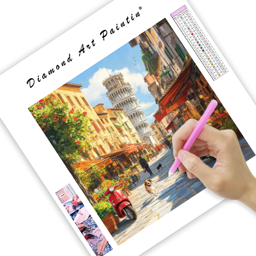 Picturesque Italian Street Scene - Diamond Painting