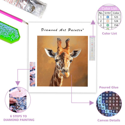 Gentle Giraffe Portrait - Diamond Painting
