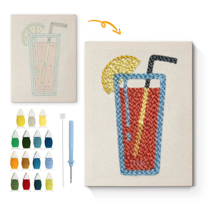 Orange Drink with Lemon - Punch Needle