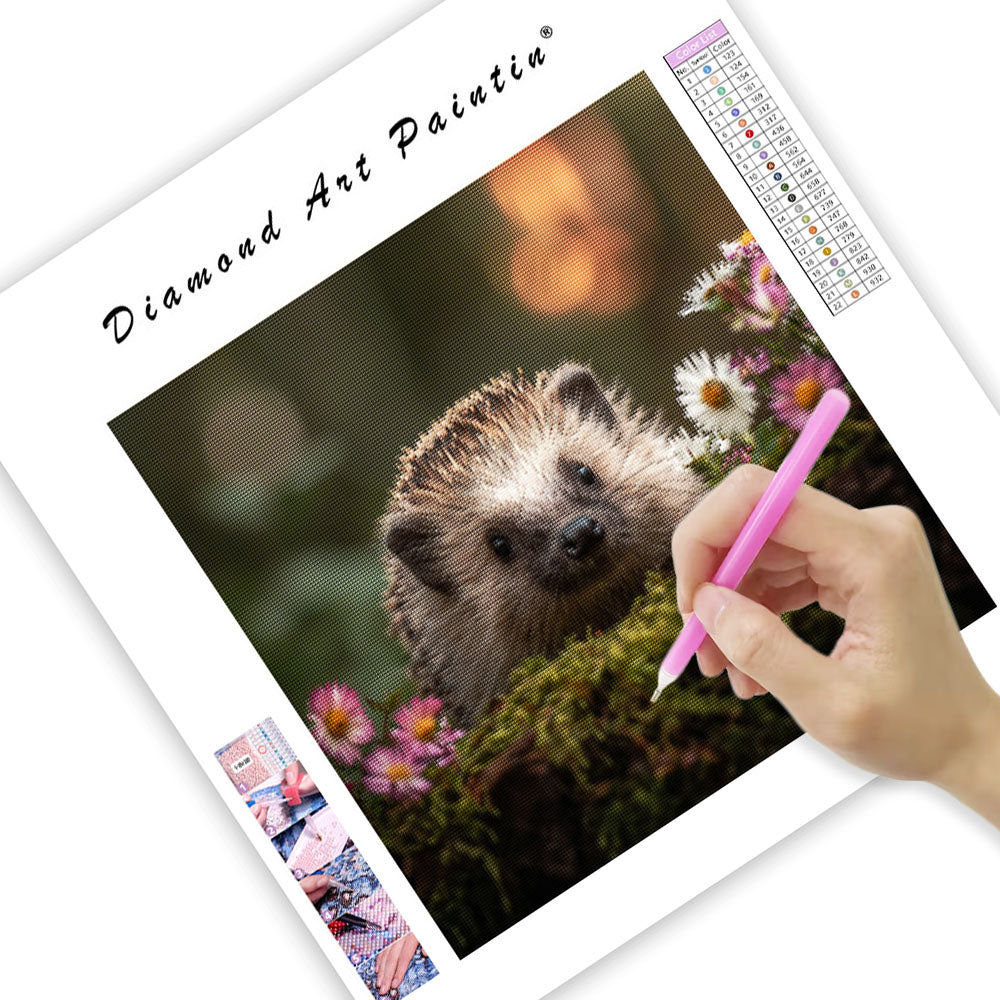 Hedgehog in the Moss - Diamond Painting