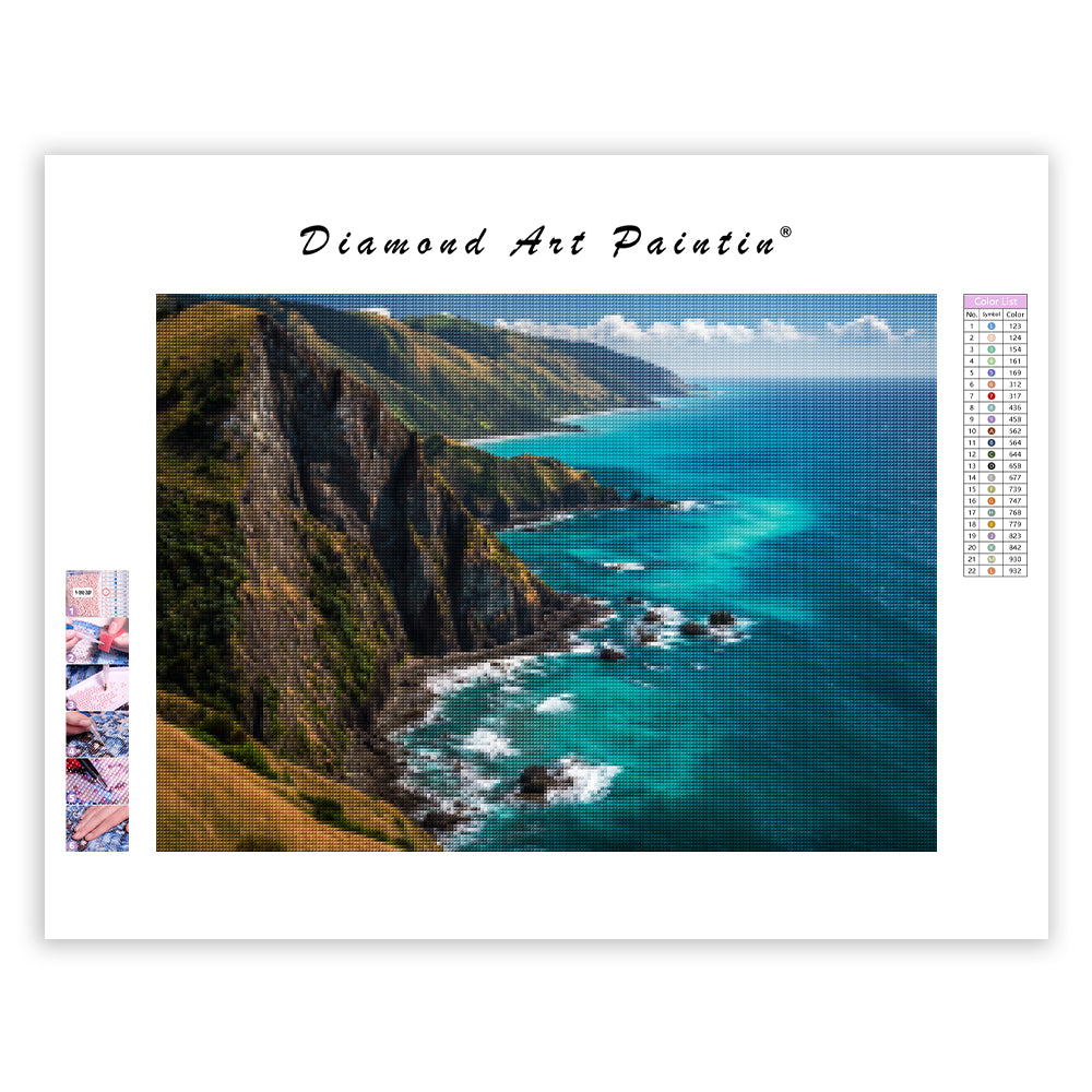 New Zealand Coastal Cliffs - Diamond Painting