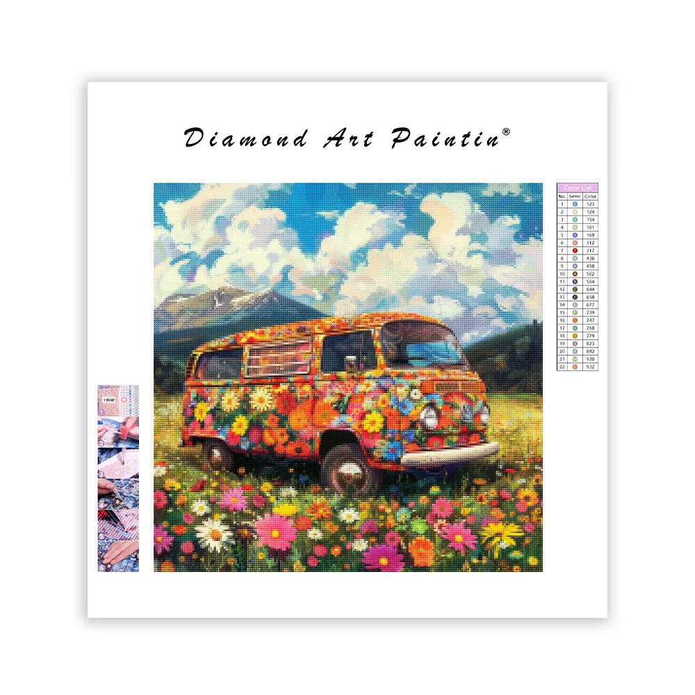Flower Bus Journey – Diamond Painting
