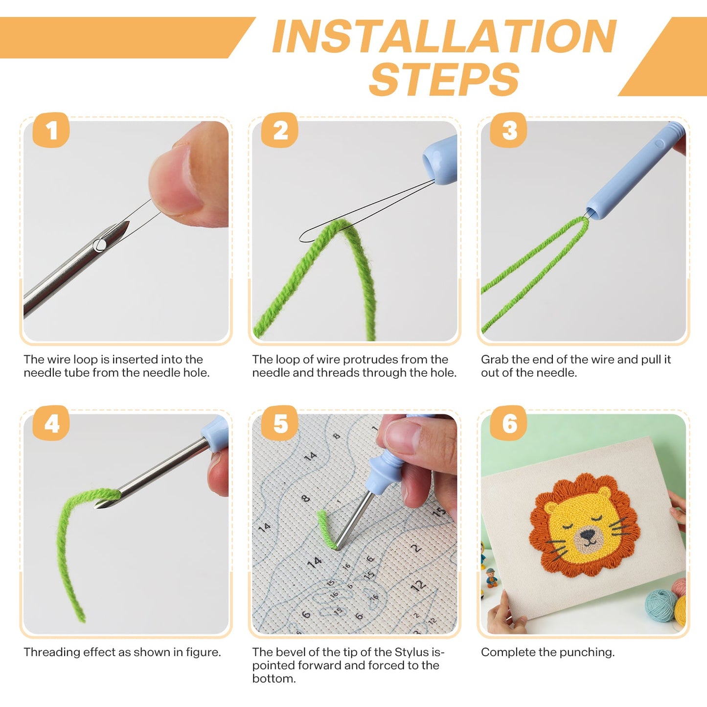 Roaring Lion - Punch Needle