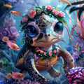 Sea Flower Baby Turtle - Diamond Painting