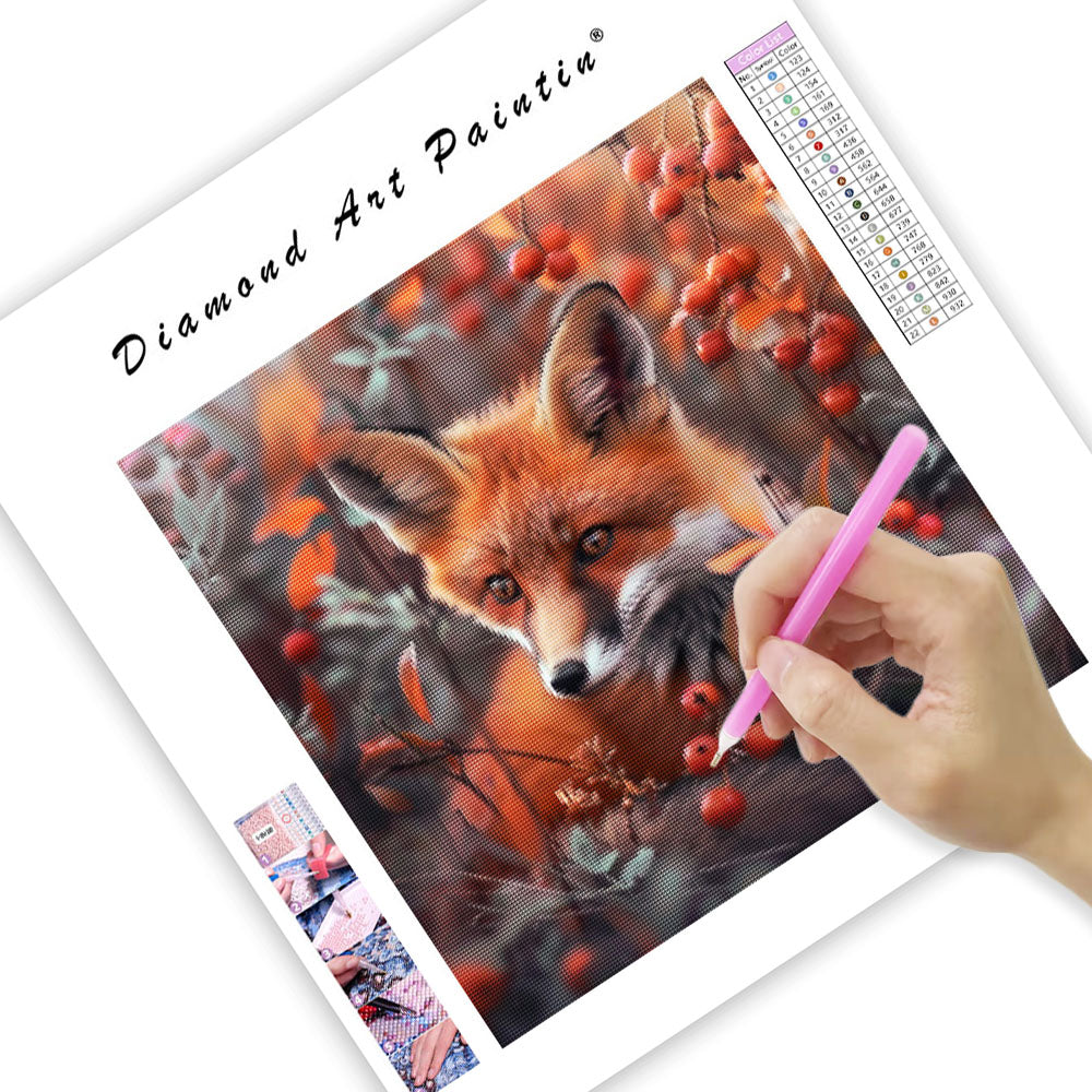 Wild Berry Fox - Diamond Painting