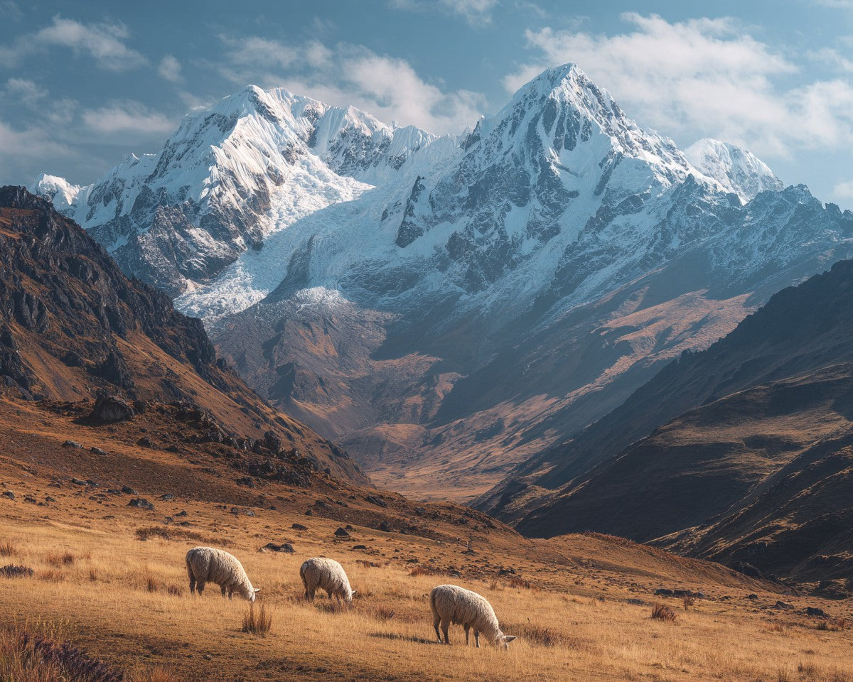 Peruvian Andes with Llamas - Diamond Painting