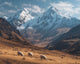 Peruvian Andes with Llamas - Diamond Painting