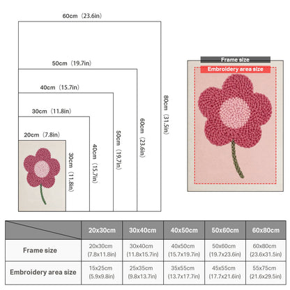 Pink Daisy Flower - Punch Needle
