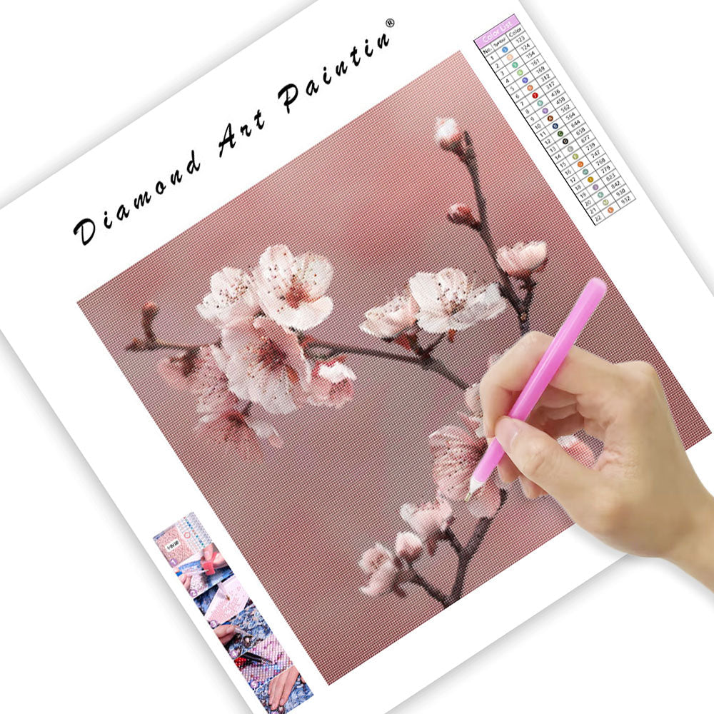 Blooming Cherry Branch - Diamond Painting