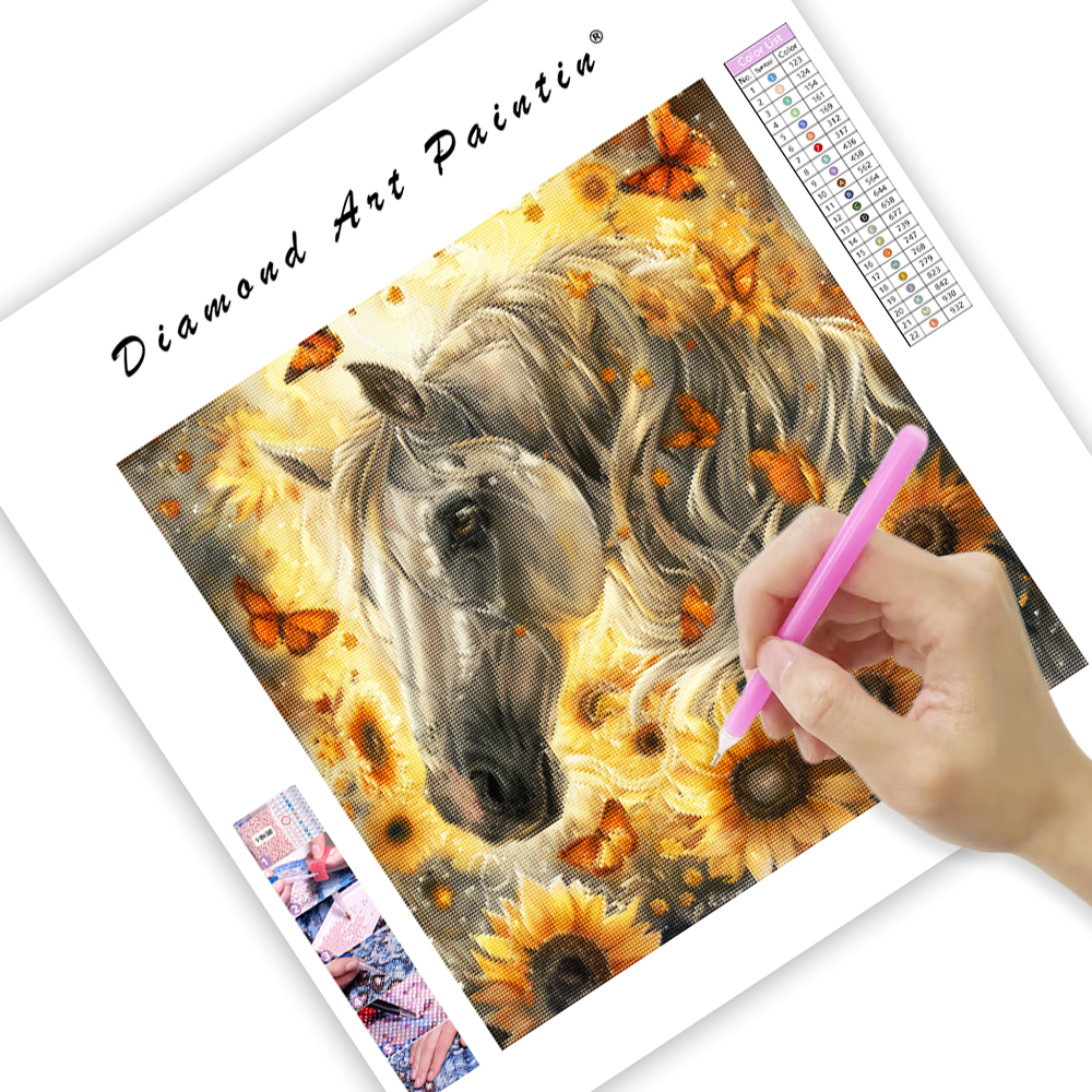 Horse & Sunflowers - Diamond Painting