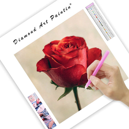 Detailed Red Rose - Diamond Painting