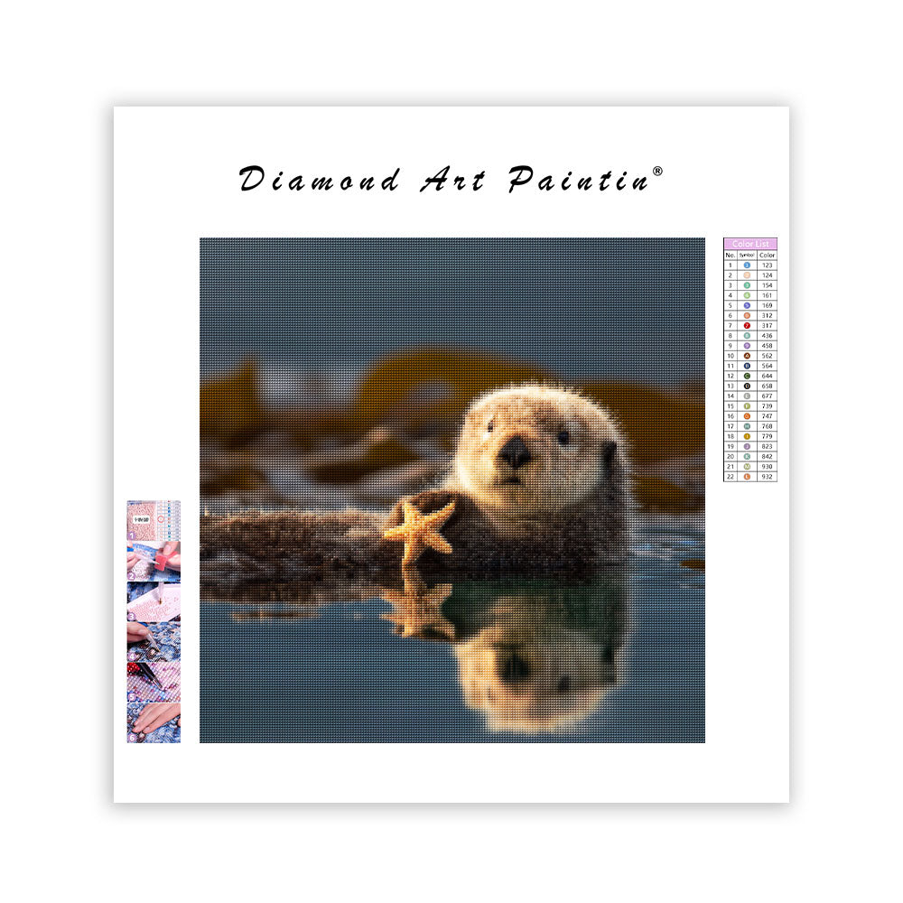 Sea Otter with Starfish - Diamond Painting