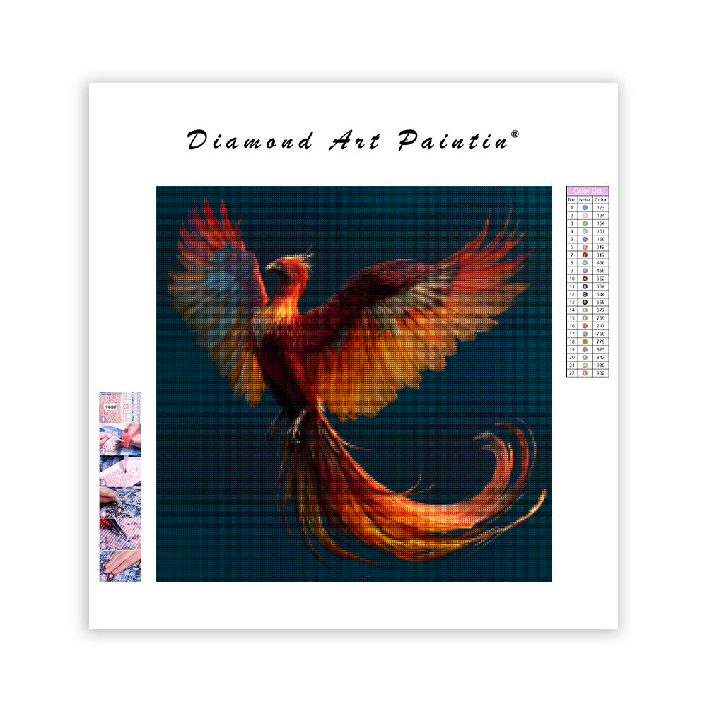 Crimson Phoenix - Diamond Painting
