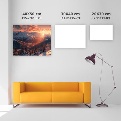 Golden Sunrise Over Mountains - Diamond Painting