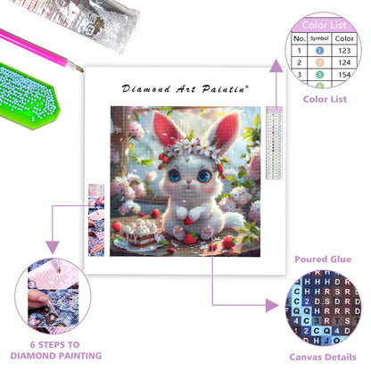 Cake Flower Rabbit - Diamond Painting
