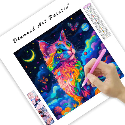 Rainbow Magic Cat - Diamond Painting