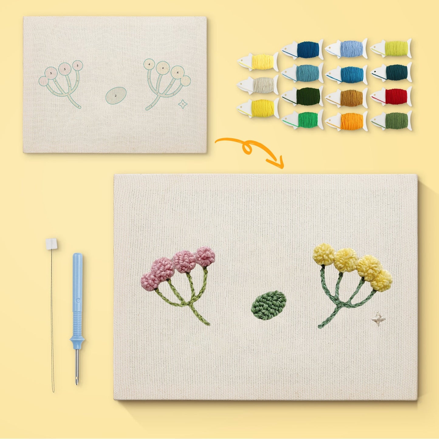Floral Arrangement - Punch Needle