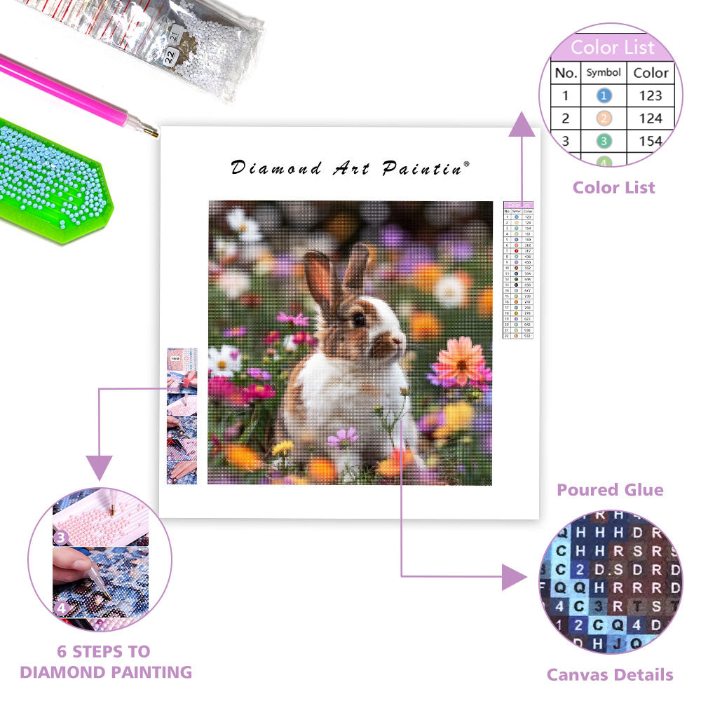 Spring Bunny Garden - Diamond Painting