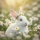 Daisy White Rabbit - Diamond Painting