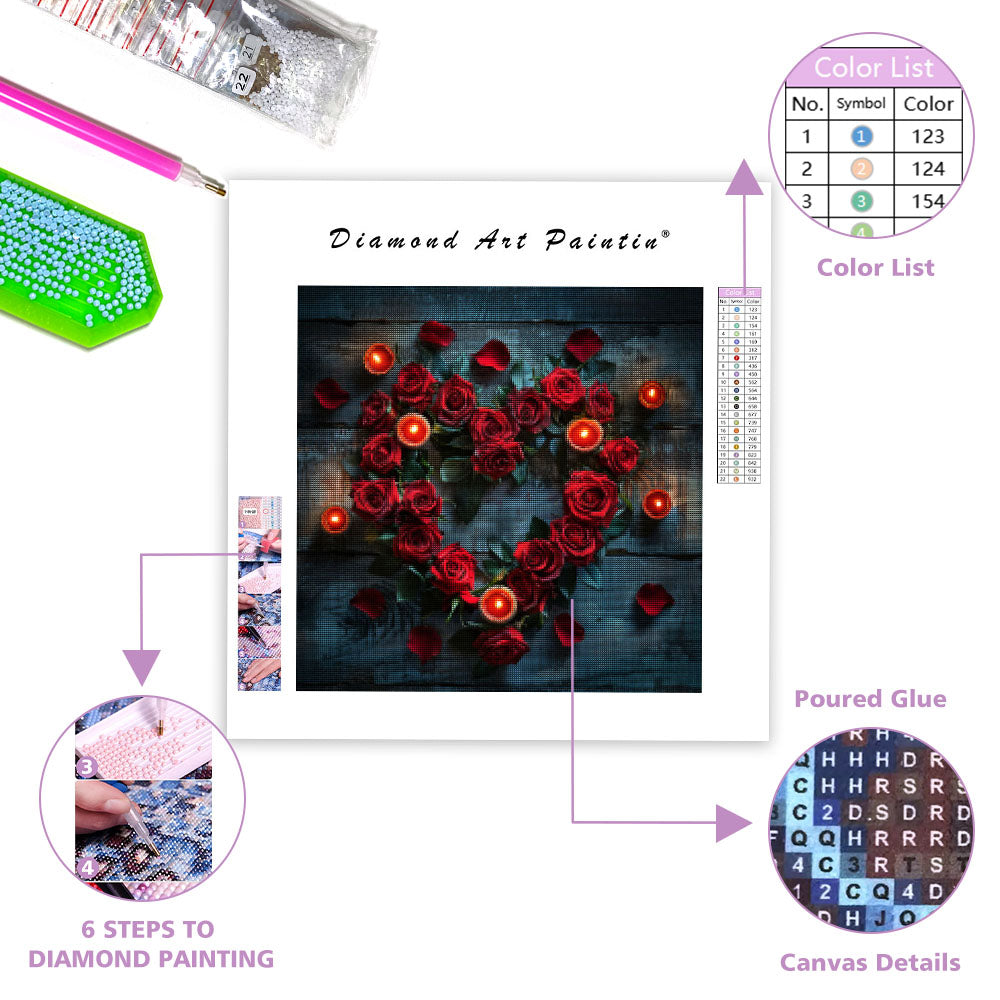 Roses Heart - Diamond Painting