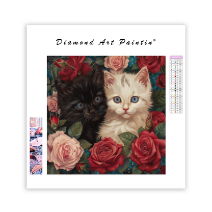 Rose Cats - Diamond Painting