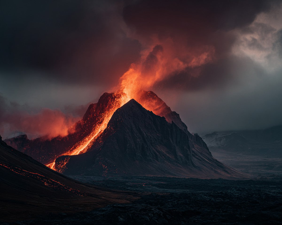Icelandic Volcano Erupting - Diamond Painting